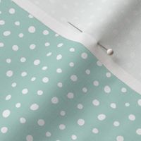 (S) Modern Boho Freehand Dots in Mint Sea Foam Green