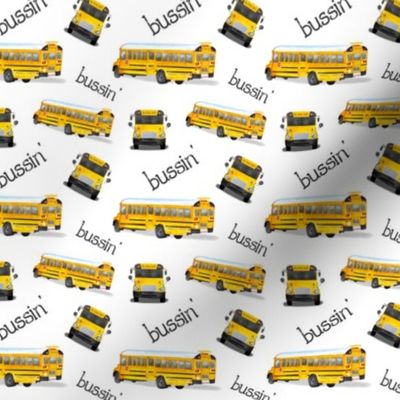 Small Yellow School Busses with “Bussin”