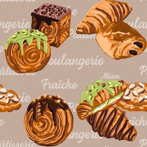 French Pastry on beige - smaller format