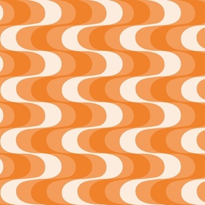 Funky retro swirl waves - Orange