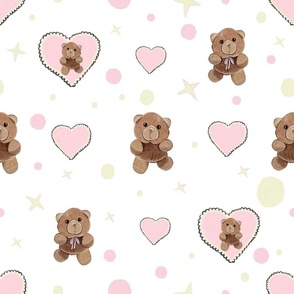 Teddy bear with hearts pattern