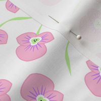 Pink pansies on a white background (medium)