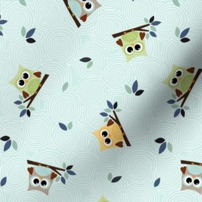 Owl in the Woods (mint green)