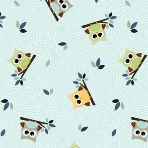 Owl in the Woods (mint green)