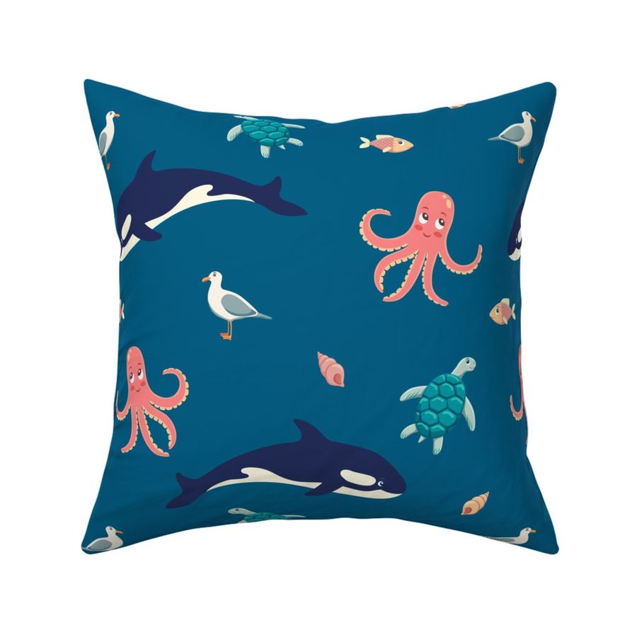 Ocean life, navy background, big size