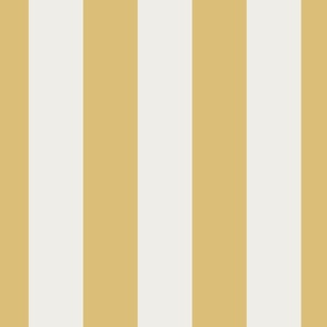 X-LARGE BOLD WIDE 2.5INCH/6.35CM SIMPLE STRIPE-MUTED GOLDEN YELLOW+WHITE