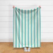 Medium Cabana stripe - Aqua turquoise Blue Green and cream white - Candy stripe - Awning stripes - nautical - Striped wallpaper - resort coastal sunbrella tiki vertical