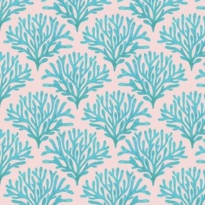 Blue Coral on Pink -Small