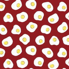 Fried Eggs on Red//12 Inch