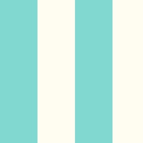 Large Cabana stripe - Aqua turquoise Blue Green and cream white - Candy stripe - Awning stripes - nautical - Striped wallpaper - resort coastal sunbrella tiki vertical