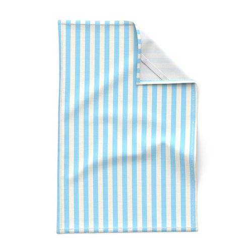 Small Cabana stripe - Winter Wizard Blue and cream white - Candy stripe - Awning stripes - nautical - Striped wallpaper - resort coastal sunbrella tiki vertical