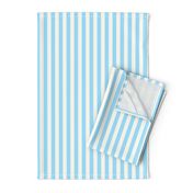 Small Cabana stripe - Winter Wizard Blue and cream white - Candy stripe - Awning stripes - nautical - Striped wallpaper - resort coastal sunbrella tiki vertical