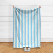 Medium Cabana stripe - Winter Wizard Blue and cream white - Candy stripe - Awning stripes - nautical - Striped wallpaper - resort coastal sunbrella tiki vertical