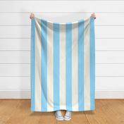 Large Cabana stripe - Winter Wizard Blue and cream white - Candy stripe - Awning stripes - nautical - Striped wallpaper - resort coastal sunbrella tiki vertical