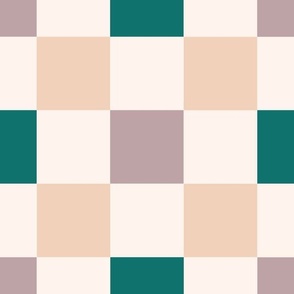 12in Lavender and Emerald Green Retro Checkered Pattern