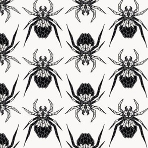 Black Charcoal  Geometric Gothic Scary Spider SMALL