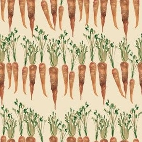 6" Retro Carrots / Watercolor
