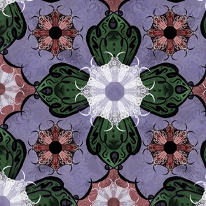 Victorian Mandala - Geometric - Muted plus green