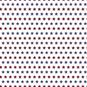 Patriotic Red and Blue Rows of Stars on white background