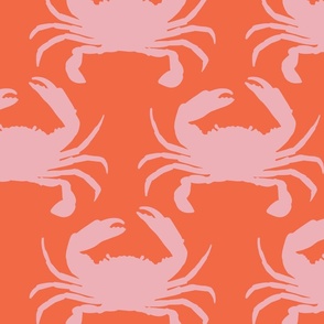 Cute crabs in red and pink crab design. Fun summer beach crabs