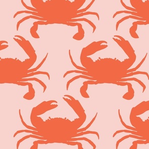 Cute crabs, red and pink crab design. Fun Summer beach design for kids and adults. Crustacean core