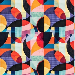Abstract Geometry: Modernist Patchwork Pattern