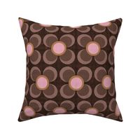 Stylised Flower - Mahogany Brown, Large Scale