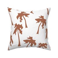 Tropical Palm Tree Beachside Coastal  in Terracotta Red and White