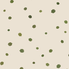 Organic Leafy Paint Splotches in Sage Green and Tan