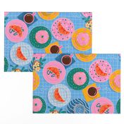 Happy Breakfast Sweet Treats - pastries on bright patterned plates