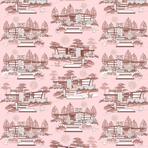 Mid Century Modern Houses , pink
