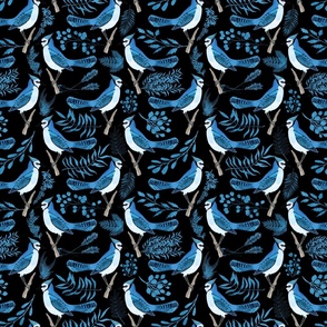 Blue Jay Pattern Black small