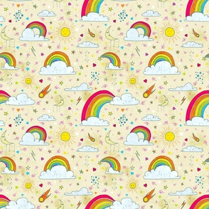 Cute skies pattern for children and babies pearl small