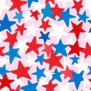 Red White And Blue Stars July 4th Design 6x6 Fourth of July Independence Day USA Freedom 