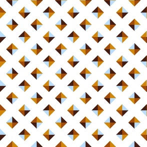 Retro geometric diamonds dots brown white