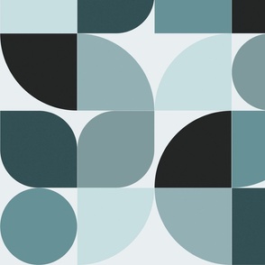 1920's Geometric Abstract - duck egg blue 