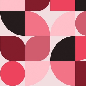 1920's Geometric Abstract - hot pink 