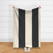 Bold Stripe | Jumbo Scale | Cracked Pepper Charcoal, Warm Cream | Thick Wide Stripes