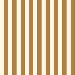 Bold Stripe | Small Scale | Golden Gold, Warm Cream | Thick Wide Stripes