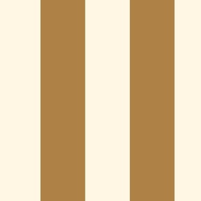 Bold Stripe | Medium Scale | Golden Gold, Warm Cream | Thick Wide Stripes