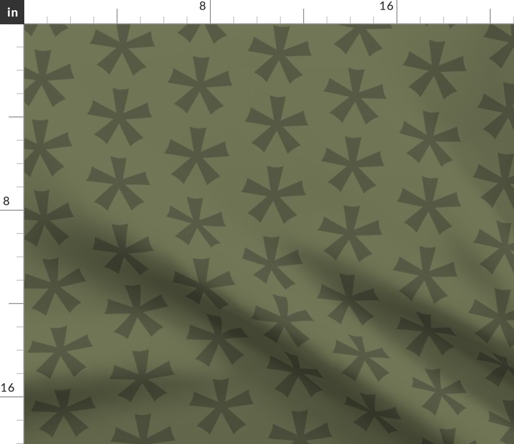 star_flower_6e7454_olive_green