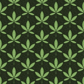 (M)Cannabis Leaves, Dark Green, Mid Scale