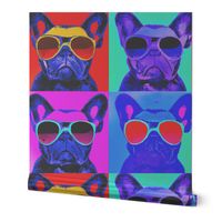 bright colors pugs pop art style XL