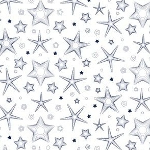 Deep Navy Seastar Pattern