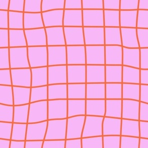 grid - pink and orange