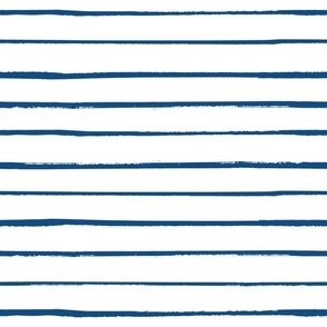 Blue White Painted Nautical Striped Pattern