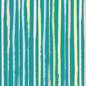 Blue Irregular Vertical Stripes Painted Style