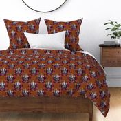 MANDALA FUN HIPPIE TWO ELEPHANTS 3 COLORFUL WARM BROWN FLWRHT