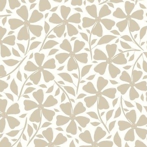 Neutral Ditsy Florals Beige White Flowers