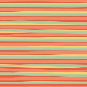Tropical Colour Watercolor Effect Horizontal Thin Stripes